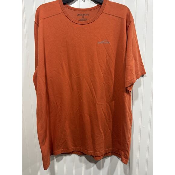 Eddie Bauer Solid Burnt Orange Short Sleeve Tee T-Shirt Shirt Mens XL Tall - Picture 1 of 9